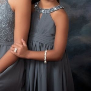 Dark Gray Junior Bridesmaid Dress Size 6-8